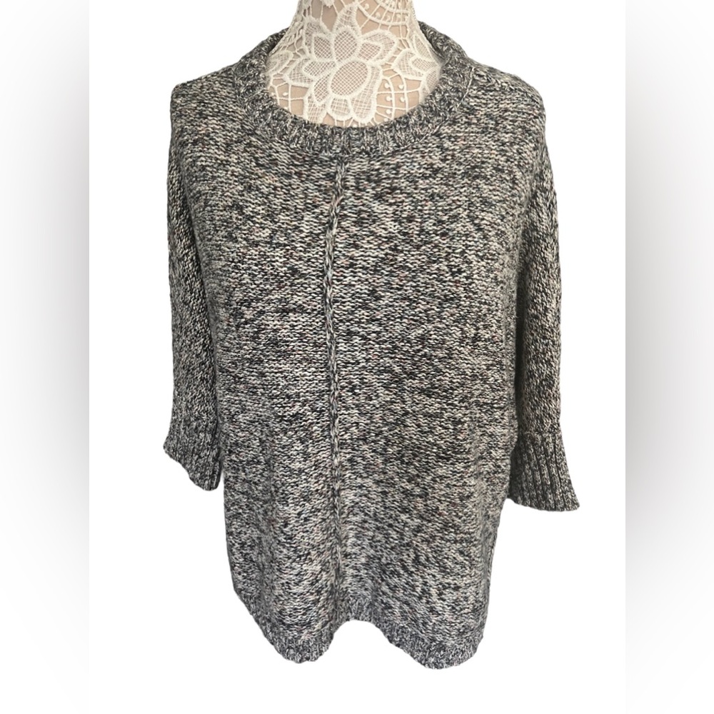 The LOFT  Poncho Cape Sweater, size XS/S Black & White Great Condition